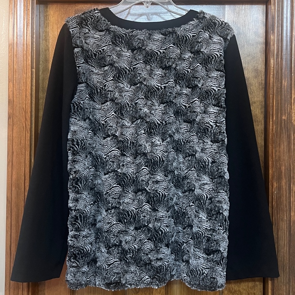 Alfred Dunner Faux Chinchilla Fur Full‎ Zip
Cardigan Sweater Jacket Sz 10 EUC - Picture 2 of 11